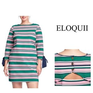 DRAPER JAMES for ELOQUII Striped Tie Sleeve Dress 18/20